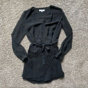 LIKELY black pleated mini dress